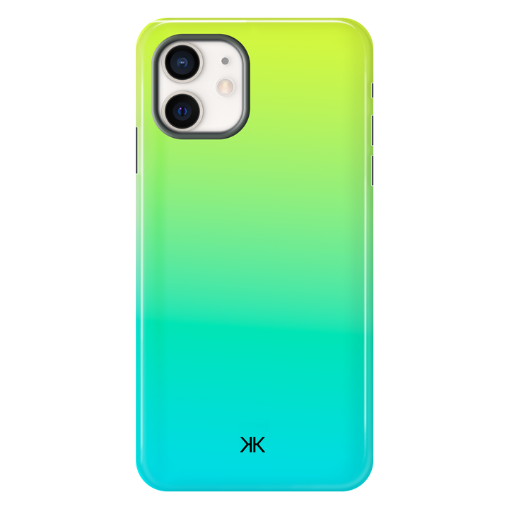 Neon Yellow Aqua Phone Case - Tough Case - iphone-12