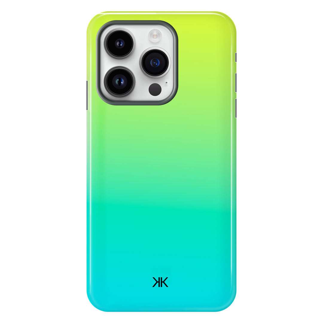 Neon Yellow Aqua Phone Case - Tough Case - iphone-14-pro