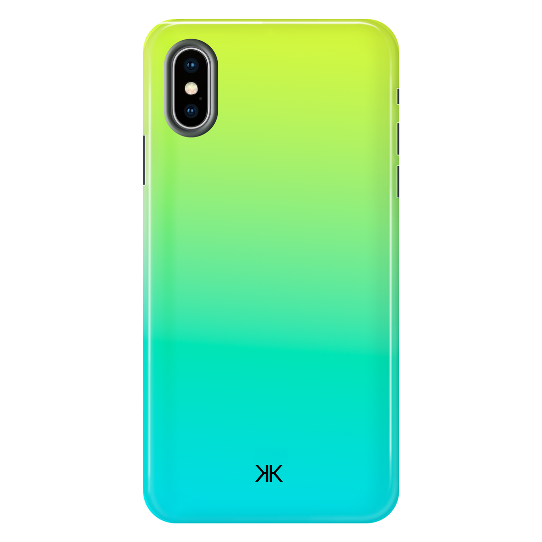 Neon Yellow Aqua Phone Case - Tough Case - iphone-x