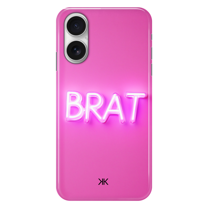 Pink Brat phone case for iPhone 16