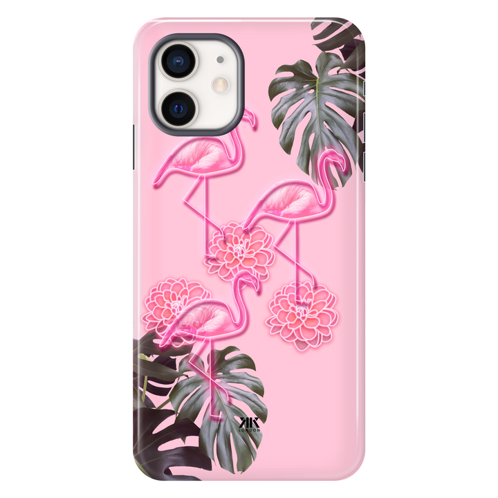Pink Flamingos tough phone case for iPhone 12