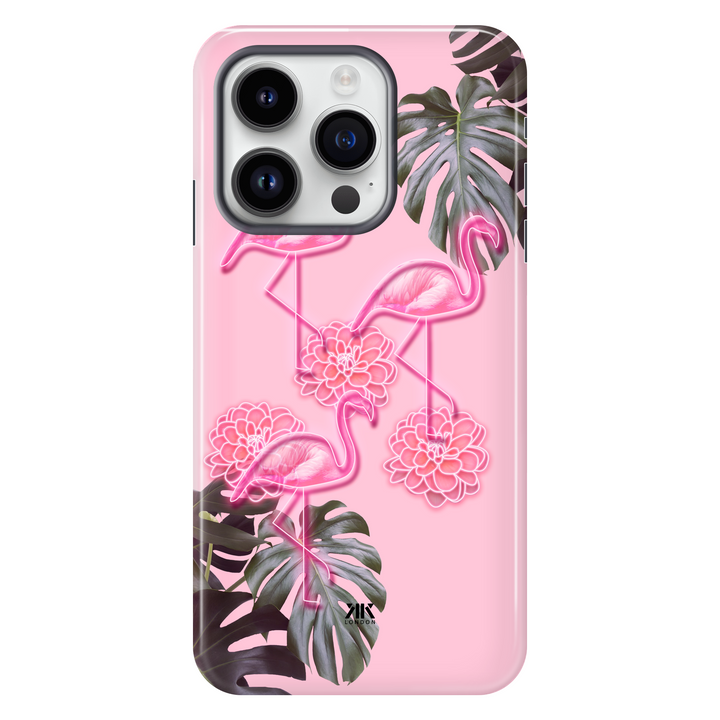 Pink Flamingos tough phone case for iPhone 14 Pro