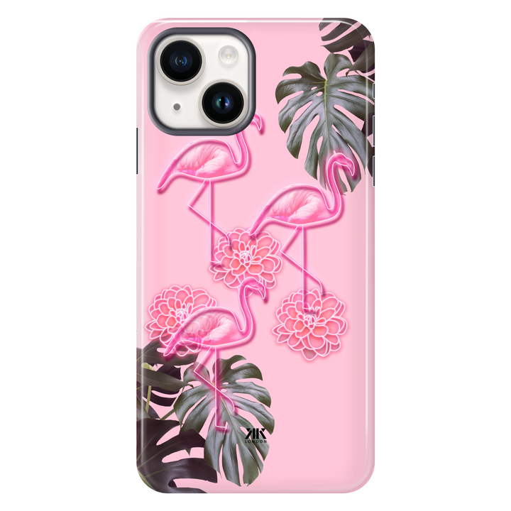 Pink Flamingos tough phone case for iPhone 14