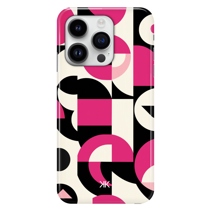 Pink Geometric phone case for iPhone 14 Pro