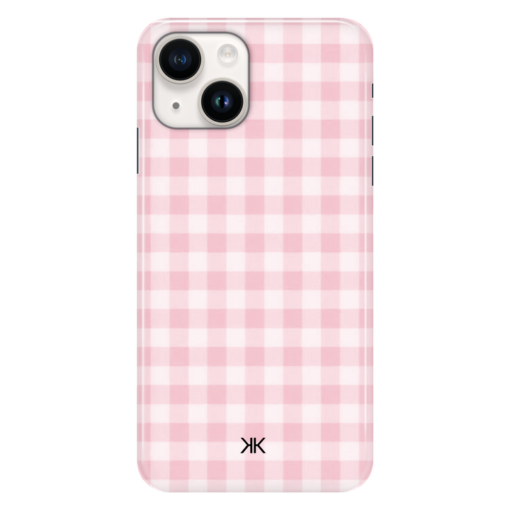 Pink Gingham Pink phone case for iPhone 14