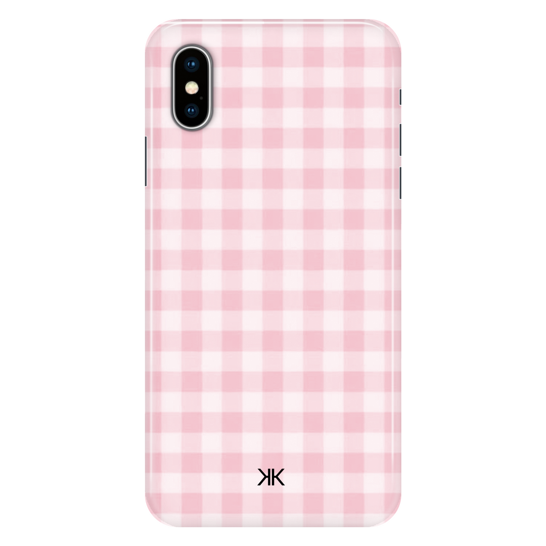Pink Gingham Pink phone case for iPhone X