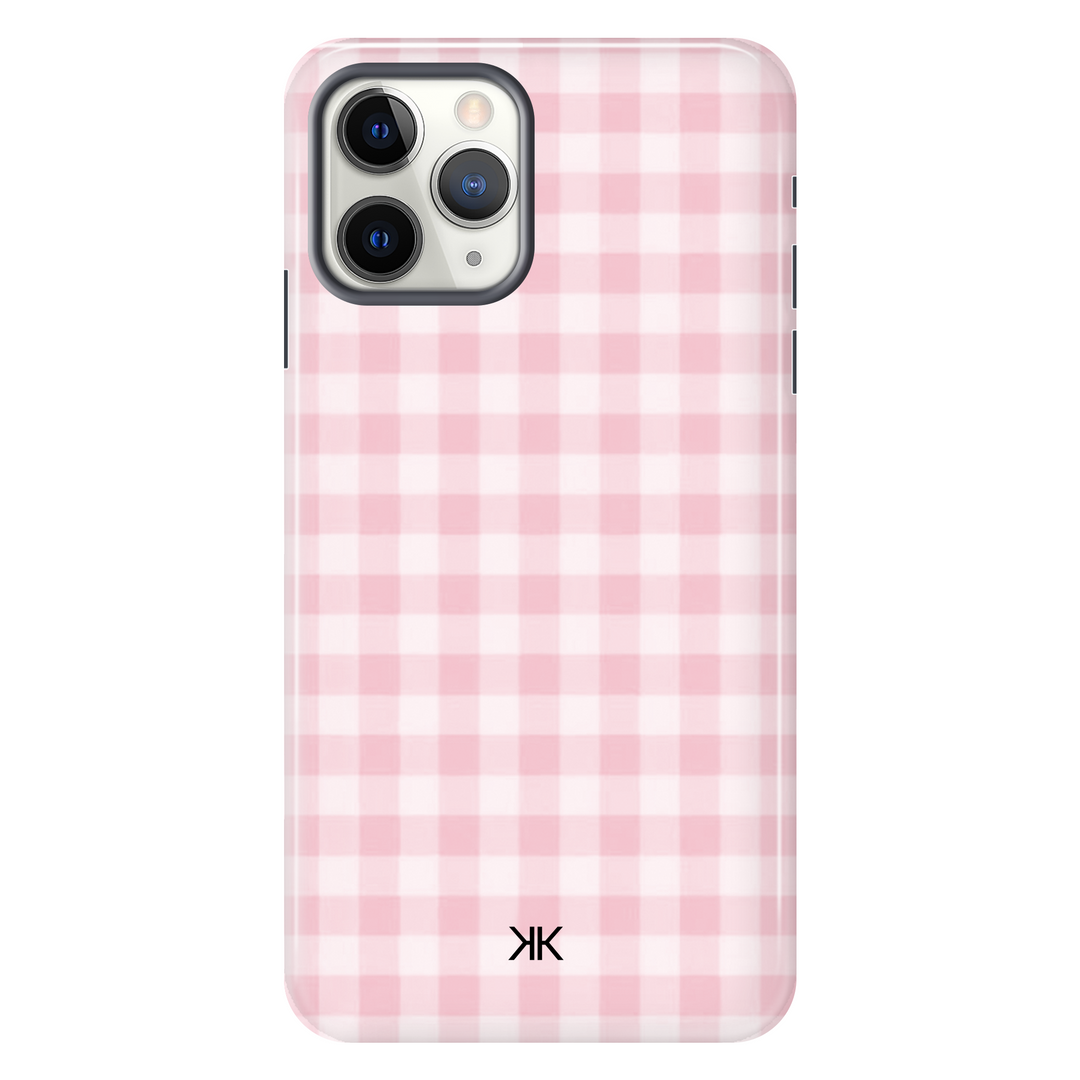 Pink Gingham Pink Phone Case - Tough Case - iphone-11-pro