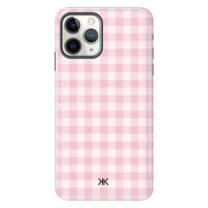 Pink Gingham Pink Phone Case - Tough Case - iphone-11-pro