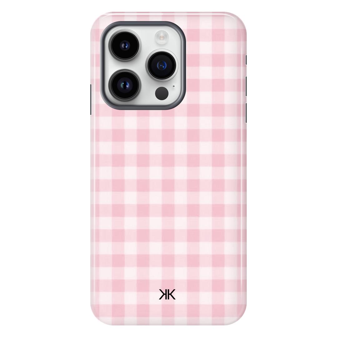 Pink Gingham Pink Phone Case - Tough Case - iphone-14-pro