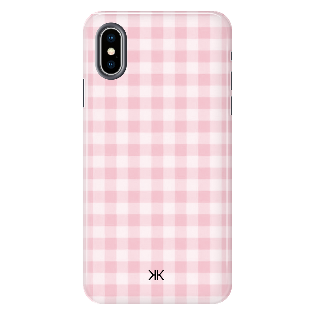 Pink Gingham Pink Phone Case - Tough Case - iphone-x