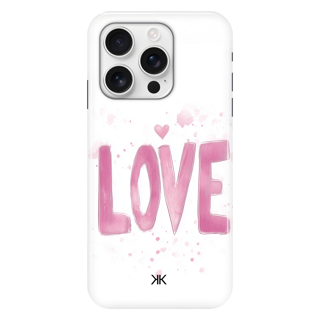 Pink Love phone case for iPhone 16 Pro