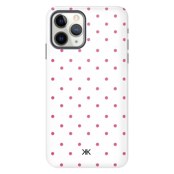 Pink Polka Dot Phone Case - Tough Case - iphone-11-pro