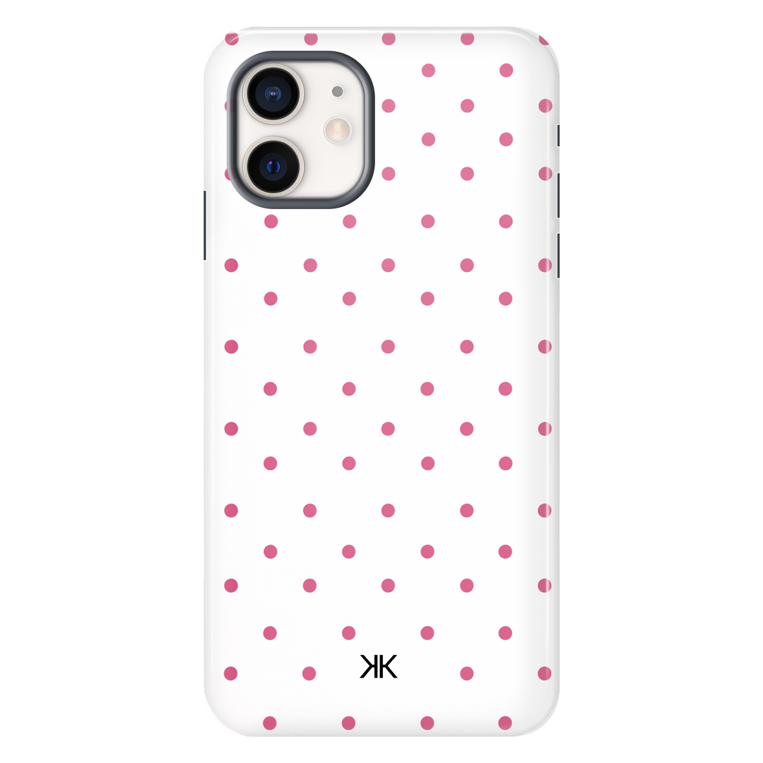 Pink Polka Dot Phone Case - Tough Case - iphone-12
