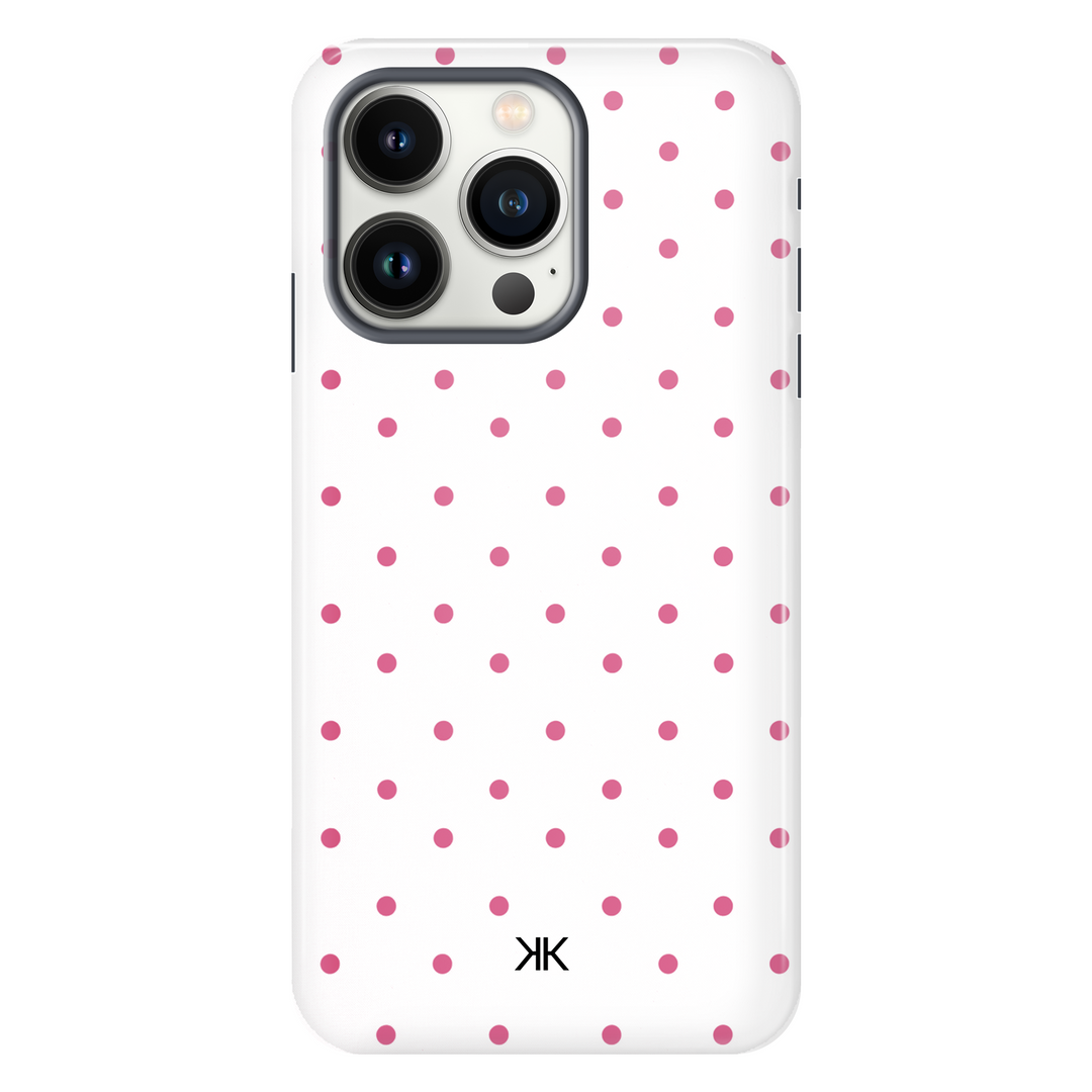 Pink Polka Dot Phone Case - Tough Case - iphone-13-pro