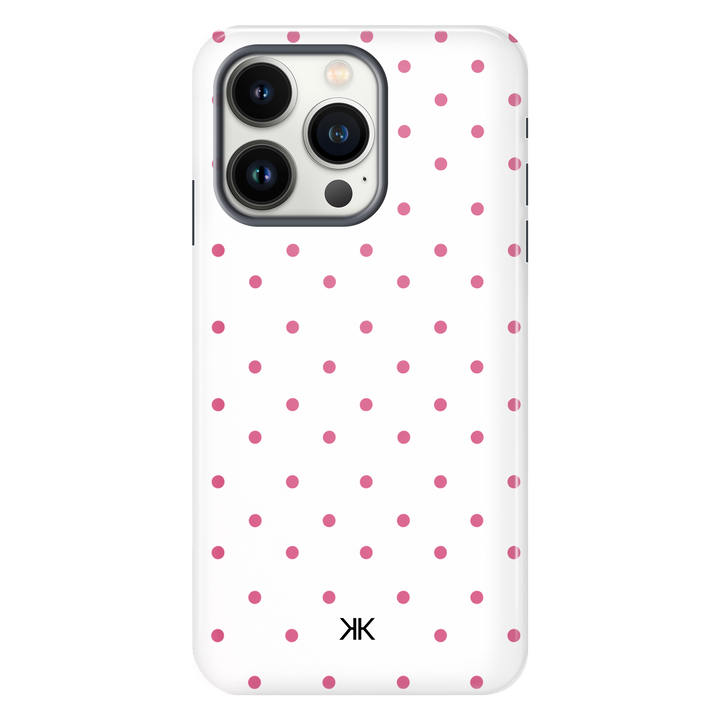 Pink Polka Dot Phone Case - Tough Case - iphone-13-pro
