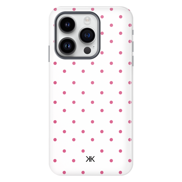 Pink Polka Dot Phone Case - Tough Case - iphone-14-pro