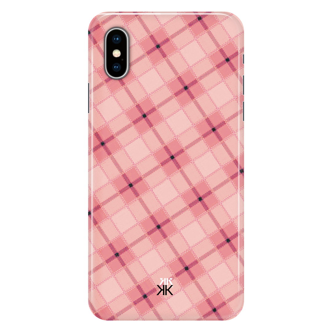 Pink Tartan Pattern phone case for iPhone X