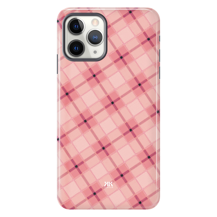 Pink Tartan Pattern tough phone case for iPhone 11 Pro