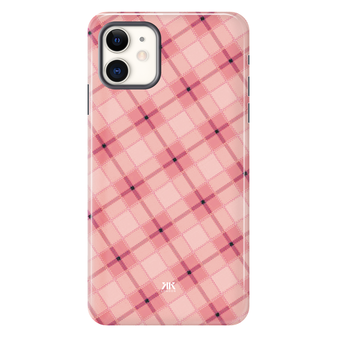 Pink Tartan Pattern tough phone case for iPhone 11