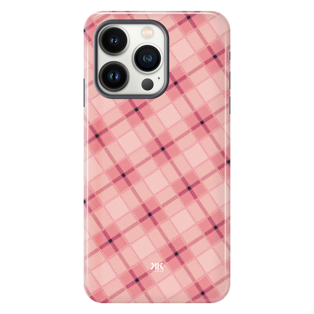 Pink Tartan Pattern tough phone case for iPhone 13 Pro