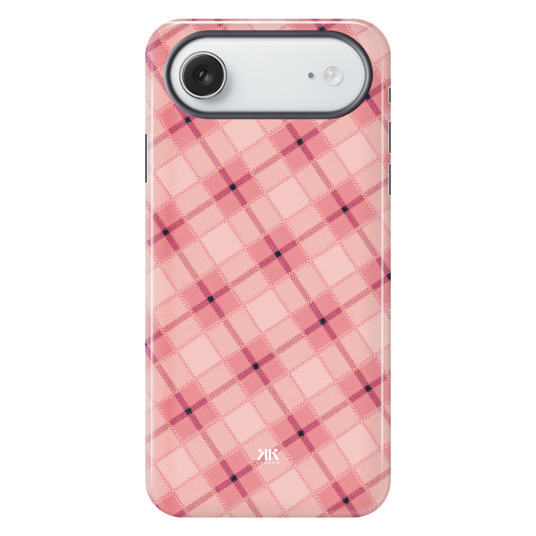 Pink Tartan Pattern tough phone case for iPhone 17 Air