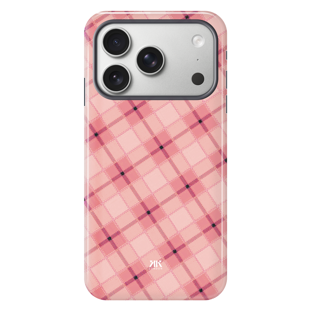 Pink Tartan Pattern tough phone case for iPhone 17 Pro