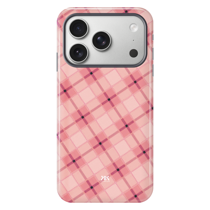 Pink Tartan Pattern tough phone case for iPhone 17 Pro