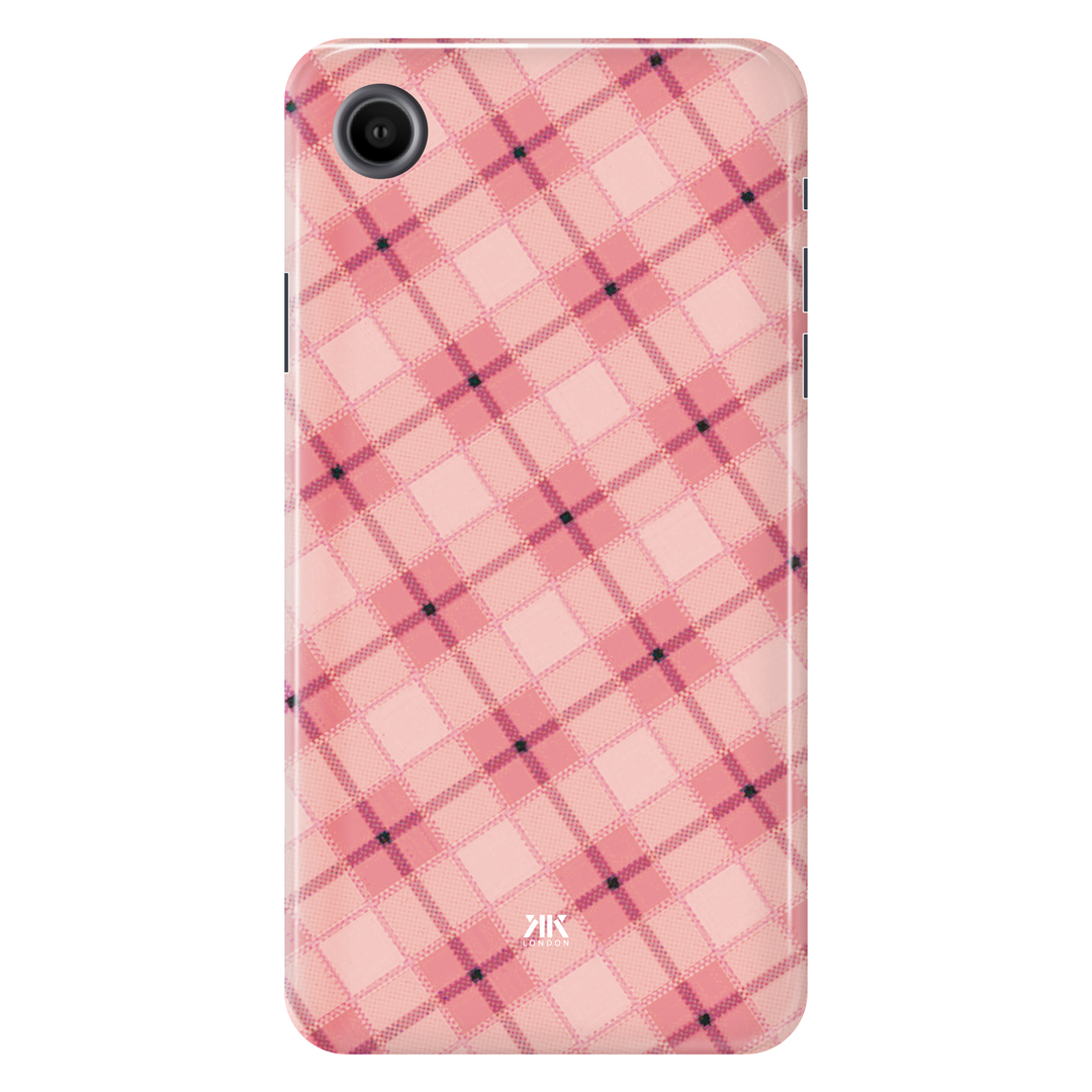 Pink Tartan Pattern tough phone case for iPhone XR