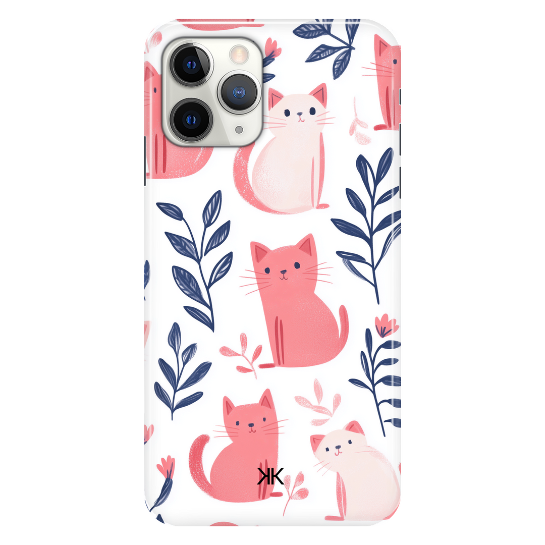 Pink and White Cats phone case for iPhone 11 Pro