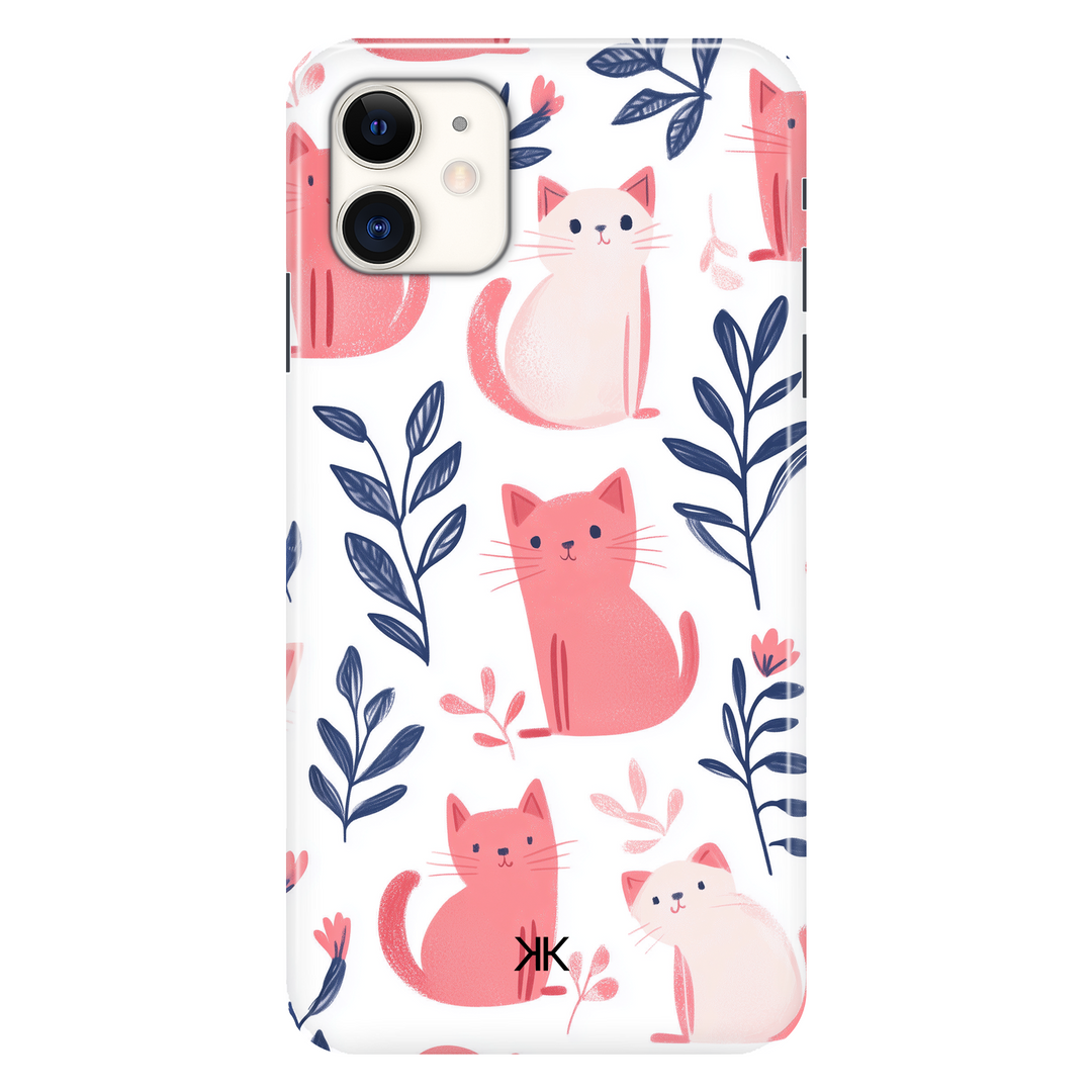 Pink and White Cats phone case for iPhone 11