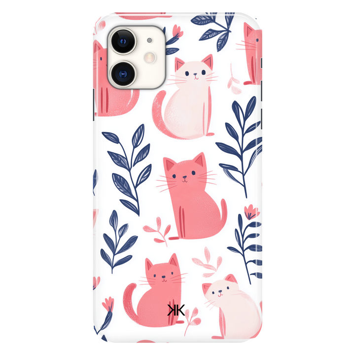 Pink and White Cats phone case for iPhone 11