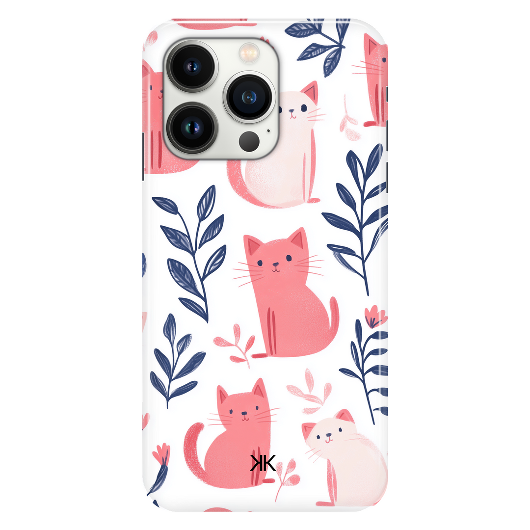 Pink and White Cats phone case for iPhone 13 Pro