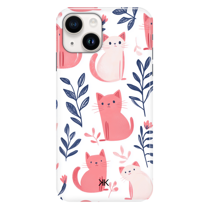 Pink and White Cats phone case for iPhone 14