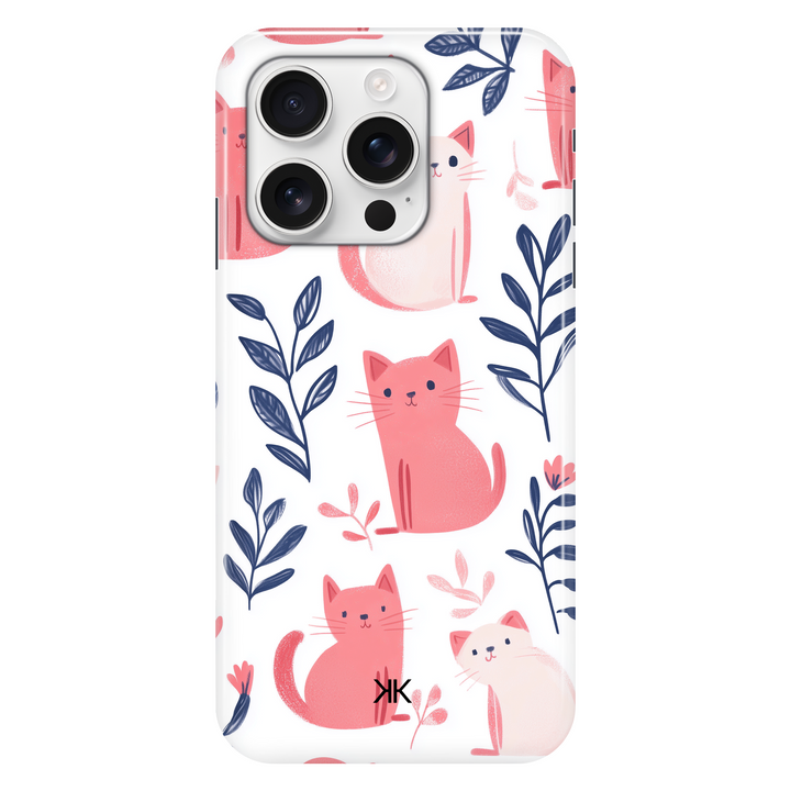 Pink and White Cats phone case for iPhone 16 Pro