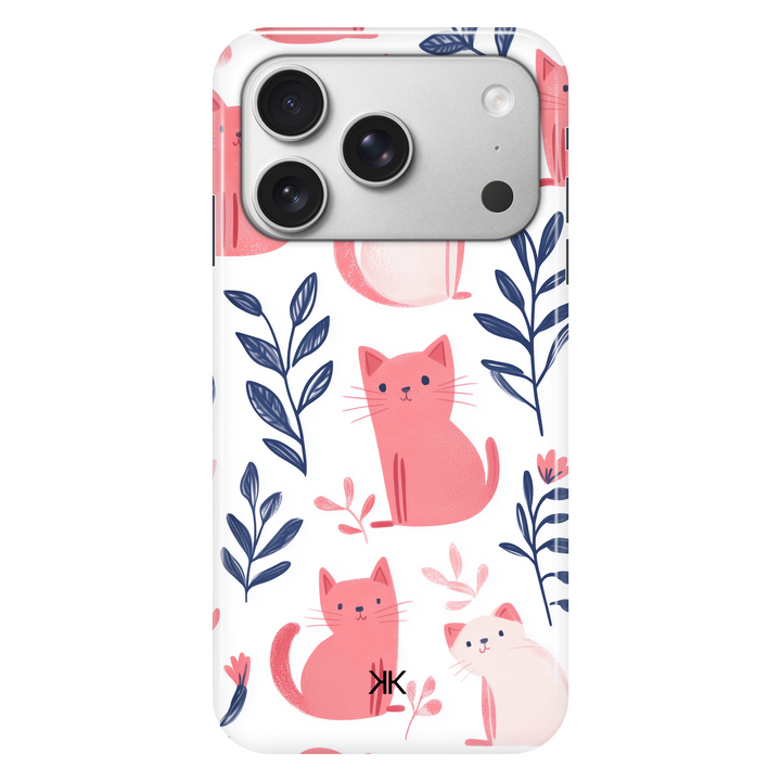 Pink and White Cats phone case for iPhone 17 Pro