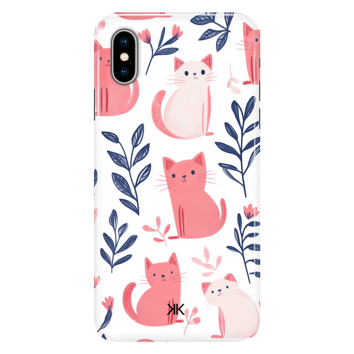Pink and White Cats phone case for iPhone X