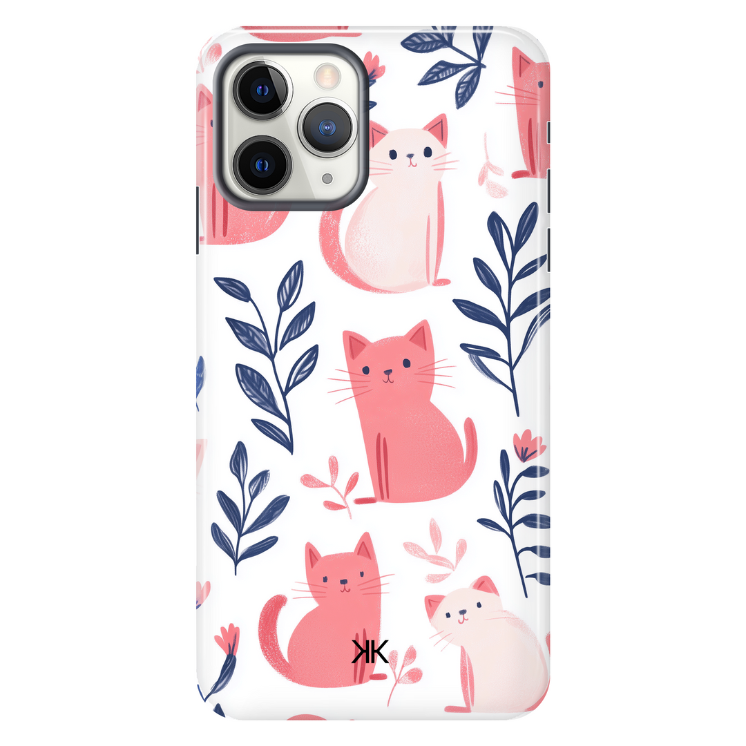 Pink and White Cats Phone Case - Tough Case - iphone-11-pro