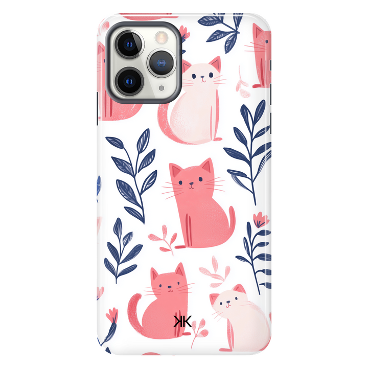 Pink and White Cats Phone Case - Tough Case - iphone-11-pro