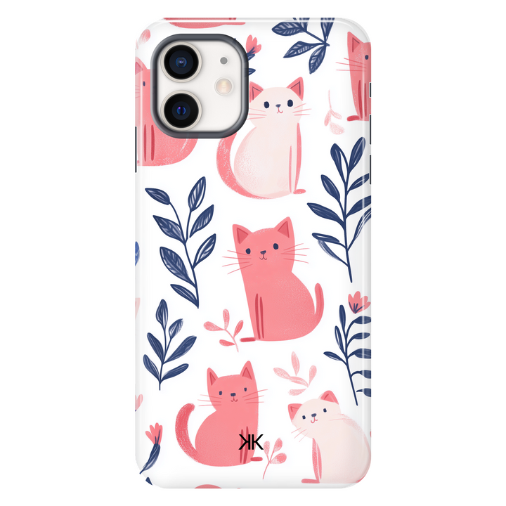 Pink and White Cats Phone Case - Tough Case - iphone-12