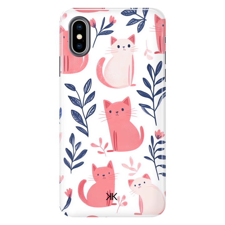 Pink and White Cats Phone Case - Tough Case - iphone-x