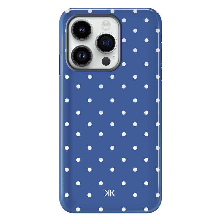 Polka Dot Blue tough phone case for iPhone 14 Pro