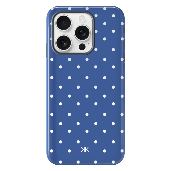Polka Dot Blue tough phone case for iPhone 16 Pro