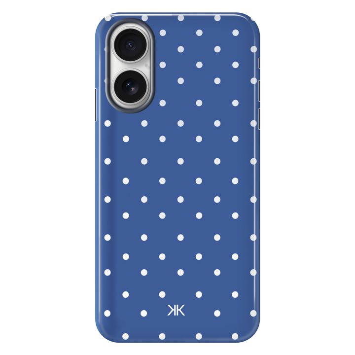 Polka Dot Blue tough phone case for iPhone 16