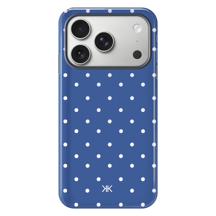 Polka Dot Blue tough phone case for iPhone 17 Pro