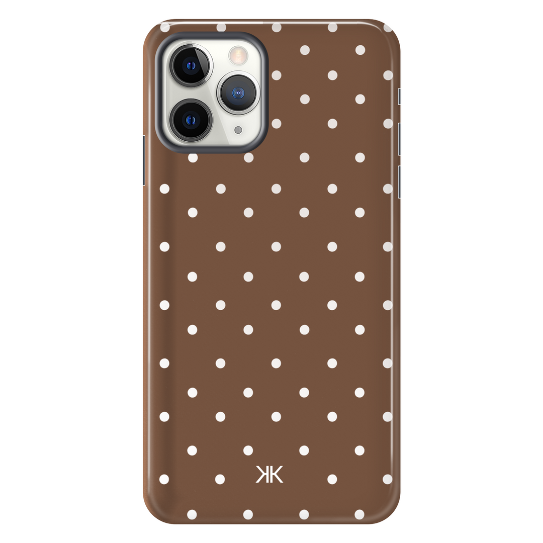 Polka Dot Brown tough phone case for iPhone 11 Pro