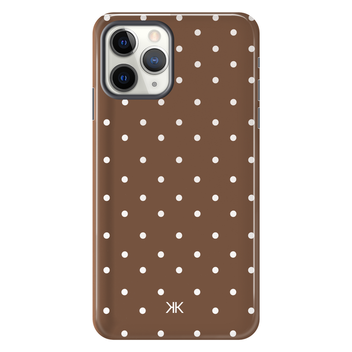 Polka Dot Brown tough phone case for iPhone 11 Pro