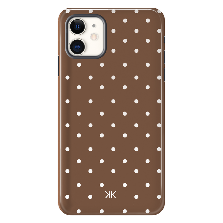 Polka Dot Brown tough phone case for iPhone 11