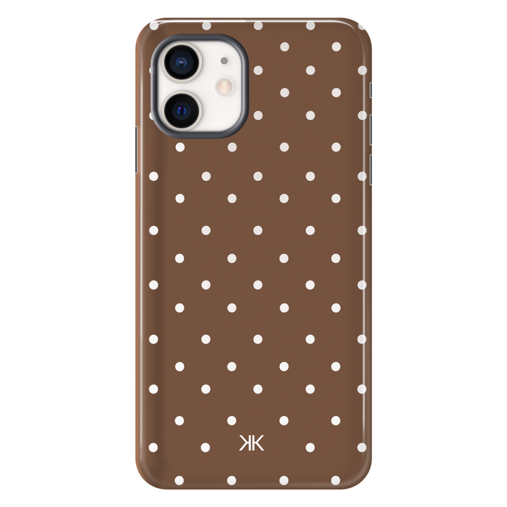 Polka Dot Brown tough phone case for iPhone 12