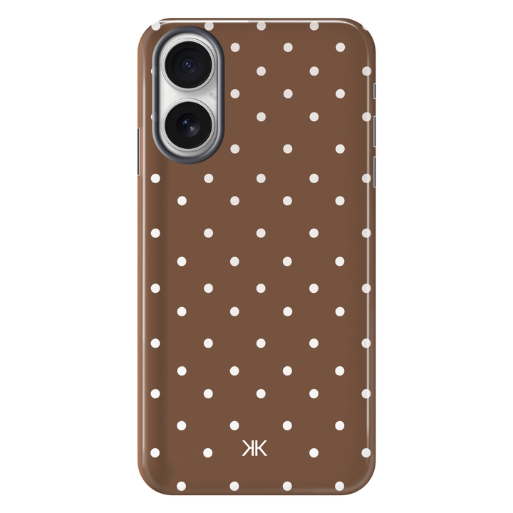 Polka Dot Brown tough phone case for iPhone 16
