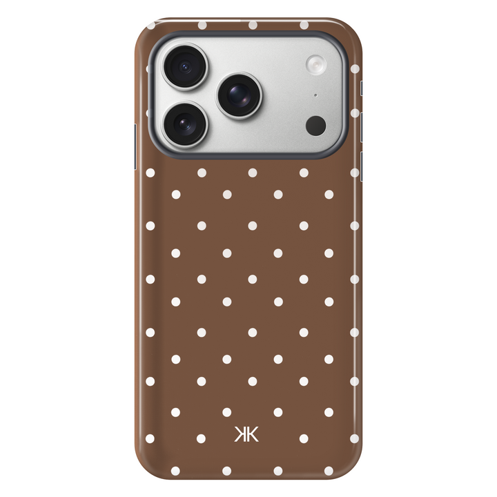 Polka Dot Brown tough phone case for iPhone 17 Pro